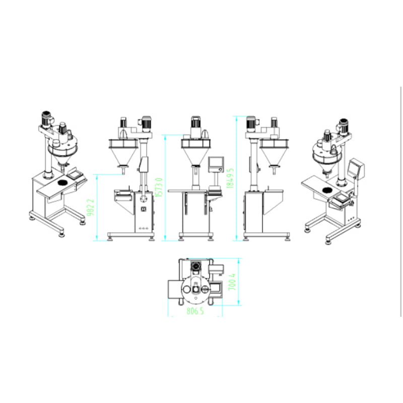MPB-10 Semi-Auto Modular Edelstahlpulververpackungsmaschine
